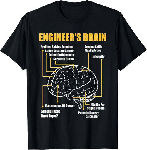 100% Cotton Engineer's Brain - Funny Sarcastic Engineering Gift Short Sleeve T-Shirt Hoodie, Sweatshirt | PrintMintTees.com