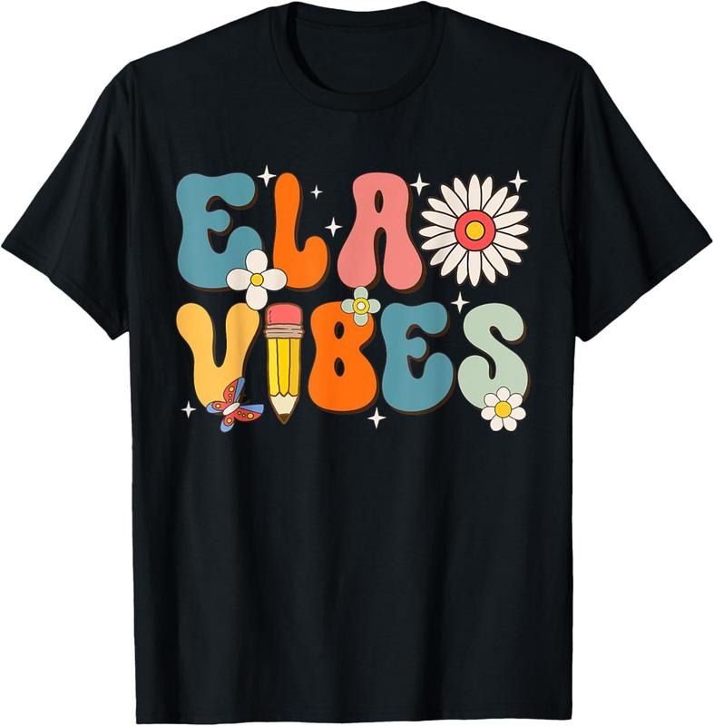 100% Cotton English Teacher - Ela Vibes Teacher  First Day Of School T-Shirt Hoodie, Sweatshirt | PrintMintTees.com