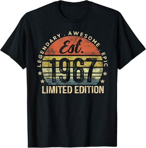 100% Cotton Est 1967 Limited Edition 57th Birthday Gifts 57 Year Old T-Shirt Hoodie Sweatshirt | PrintMintTees.com