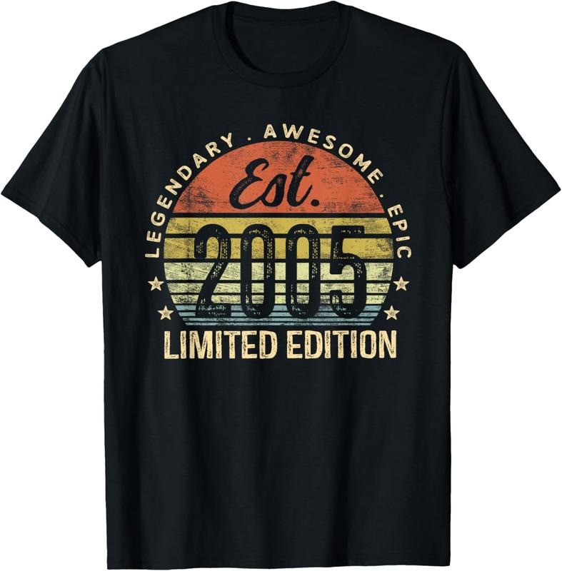 100% Cotton Est 2005 Limited Edition 19th Birthday Gifts 19 Year Old T-Shirt Hoodie Sweatshirt | PrintMintTees.com