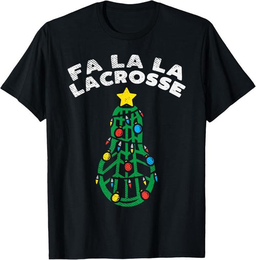 100% Cotton Fa La Lacrosse Funny Christmas Lax Player Goalie Team Gift T-Shirt Hoodie Sweatshirt | PrintMintTees.com