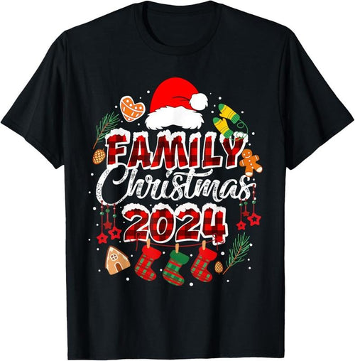 100% Cotton Family Christmas 2024 Matching Squad Santa Red Plaid Xmas T-Shirt Hoodie Sweatshirt | PrintMintTees.com