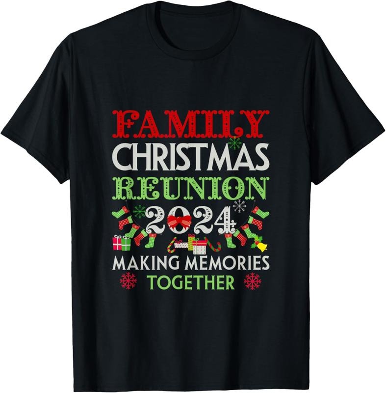 100% Cotton Family Christmas Reunion 2024 Matching Xmas Pajama Family T-Shirt Hoodie Sweatshirt | PrintMintTees.com