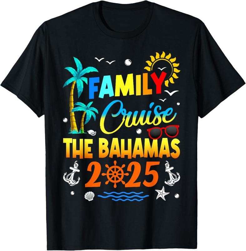 100% Cotton Family Cruise The Bahamas 2025 Summer Matching Vacation T-Shirt Hoodie Sweatshirt | PrintMintTees.com