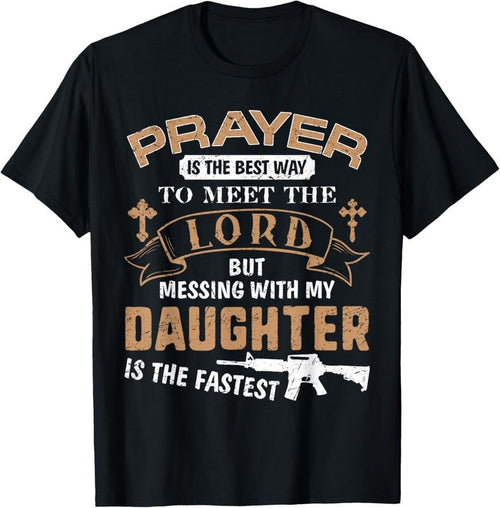 100% Cotton Father Day Funny For Proud Daddy Dad If You Mess My Daughter T-Shirt Hoodie Sweatshirt | PrintMintTees.com