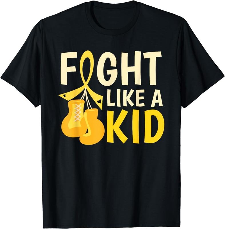 [100% Cotton]Fight Like Kid Childhood Cancer Awareness Fighter Warrior T-Shirt Hoodie Sweatshirt | PrintMintTees.com