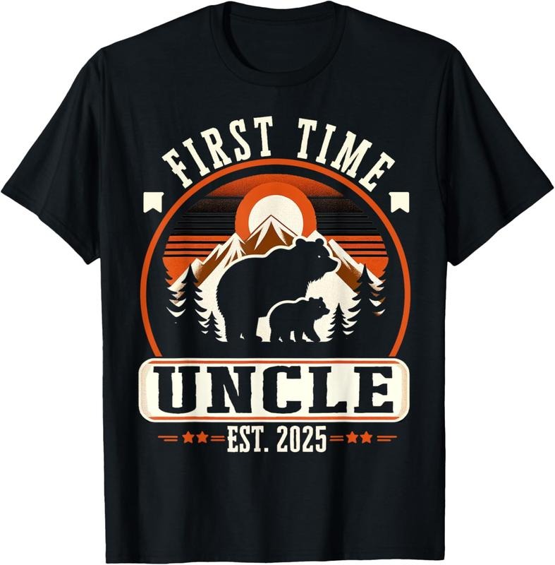 100% Cotton First Time Uncle Est 2025 for New Dad Funny Fathers Day T-Shirt Hoodie, Sweatshirt | PrintMintTees.com