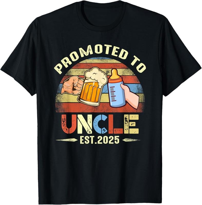 100% Cotton First time Uncle New Dad Promoted to Uncle 2025 T-Shirt Hoodie, Sweatshirt | PrintMintTees.com