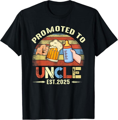 100% Cotton First time Uncle New Dad Promoted to Uncle 2025 T-Shirt Hoodie, Sweatshirt | PrintMintTees.com