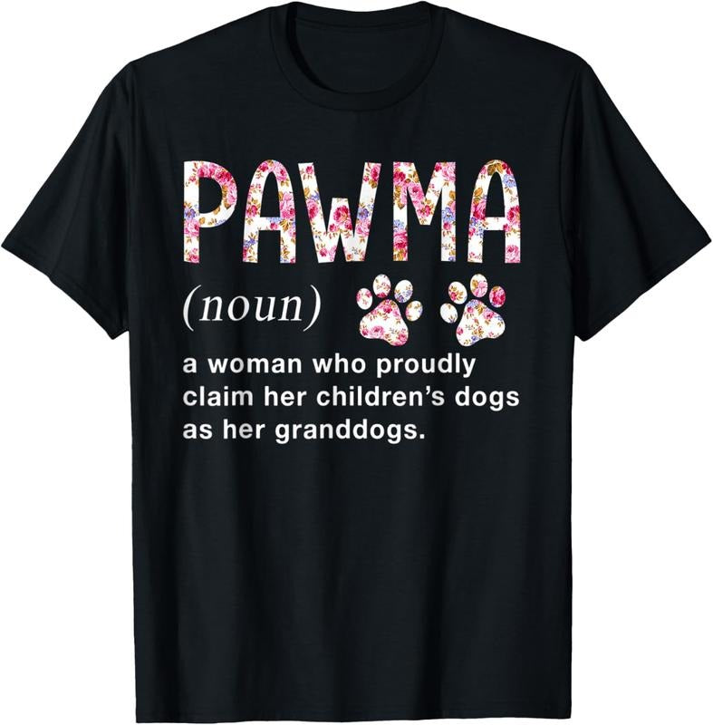 100% Cotton Floral Art Pawma Noun Definition Mama Grandma Dog Lovers T-Shirts, Hoodie, Sweatshirt