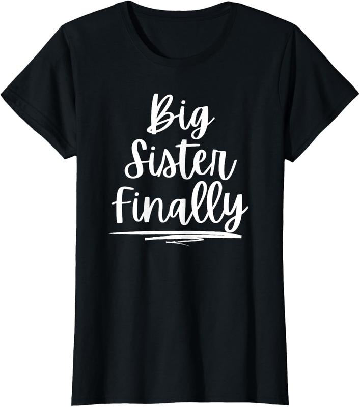 100% Cotton For Girls & New Older Sisters - Big Sister Finally T-Shirt Hoodie Sweatshirt | PrintMintTees.com