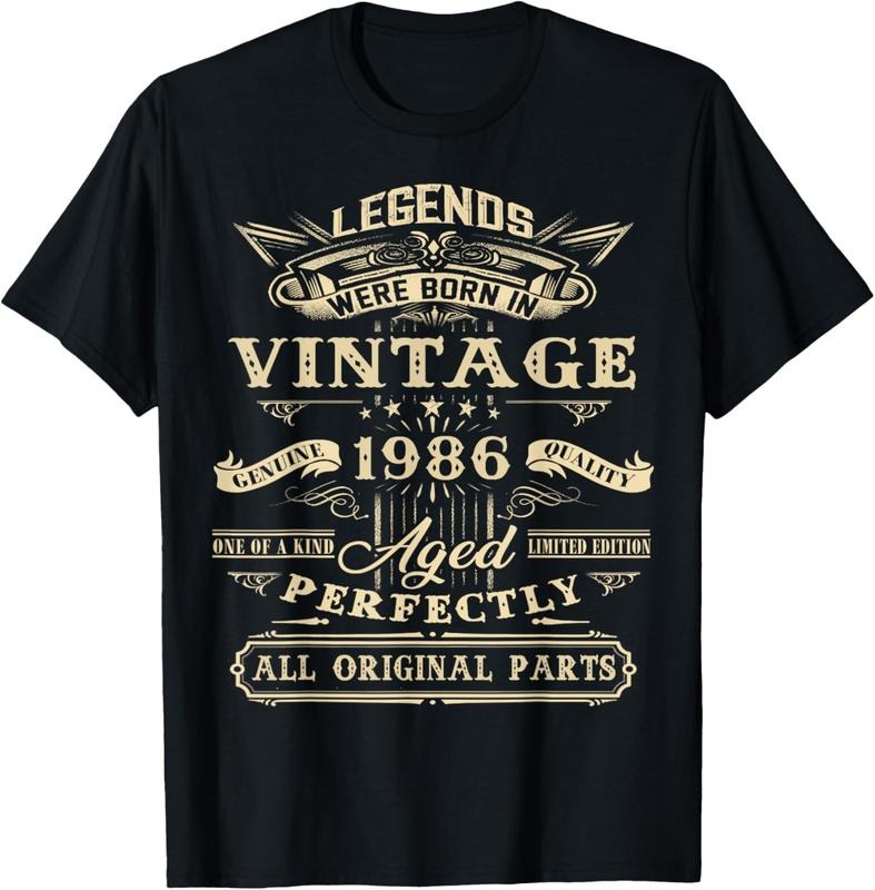 100% Cotton For Legends Born 1986 39 Yrs Old Vintage T-Shirt Hoodie Sweatshirt | PrintMintTees.com