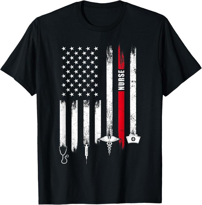 100% Cotton Funny American Flag Nurse Day Gift Idea T-Shirt Hoodie, Sweatshirt | PrintMintTees.com