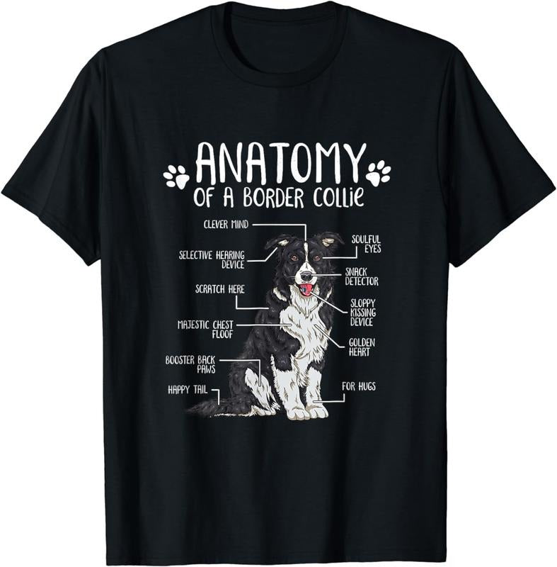 [100% Cotton]Funny Anatomy Border Collie Dog Lover T-Shirt Hoodie Sweatshirt | PrintMintTees.com
