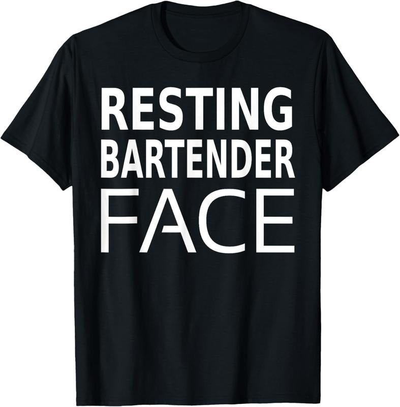 100% Cotton Funny Bartending Resting Bartender Face Gifts For Men Women T-Shirt Hoodie Sweatshirt | PrintMintTees.com
