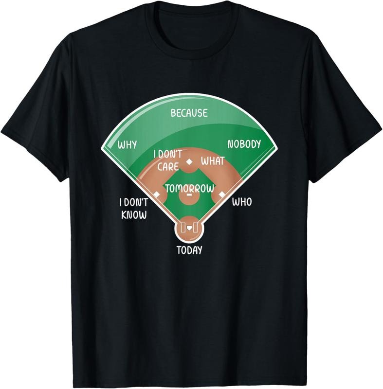 100% Cotton Funny Baseball Diamond Fielding Chart Gift Who's On First T-Shirt Hoodie Sweatshirt | PrintMintTees.com