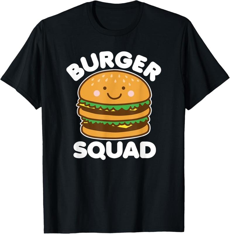 100% Cotton Funny Burger Cute Burger Squad Kawaii Food Hamburger Lover T-Shirt Hoodie, Sweatshirt | PrintMintTees.com