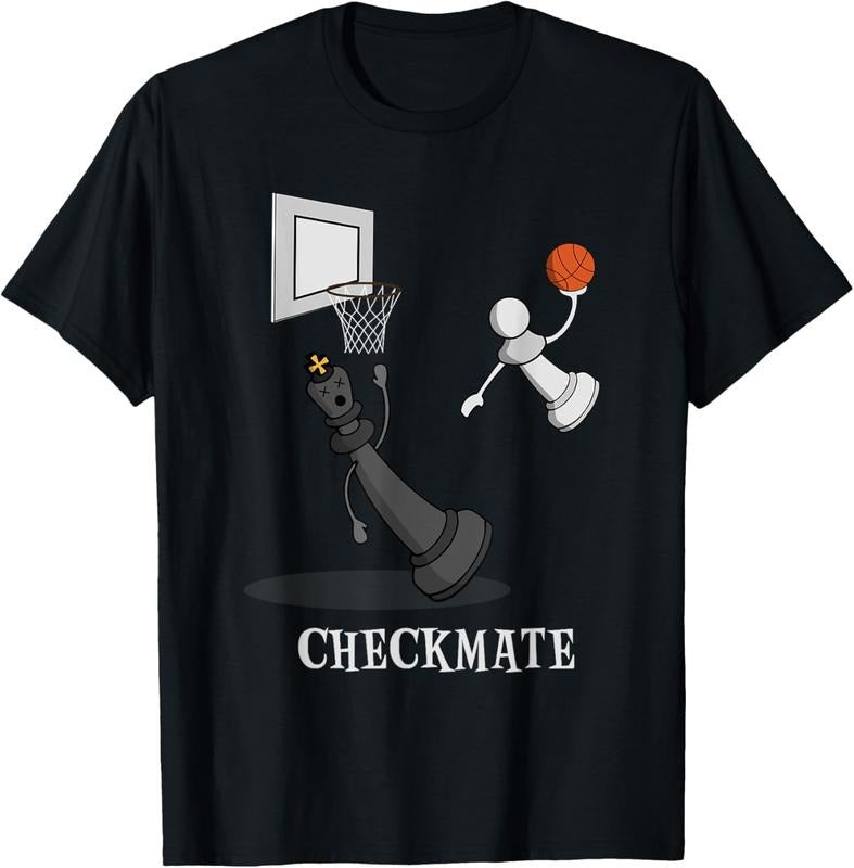 100% Cotton Funny Checkmate Chess Basketball Game Board King Pawn Piece T-Shirts, Hoodie, Sweatshirt