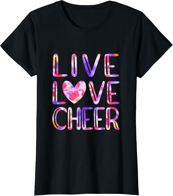 100% Cotton Funny Cheerleading Tie Dye Cheer Girls Love Cheer Mom T-Shirt Hoodie Sweatshirt | PrintMintTees.com