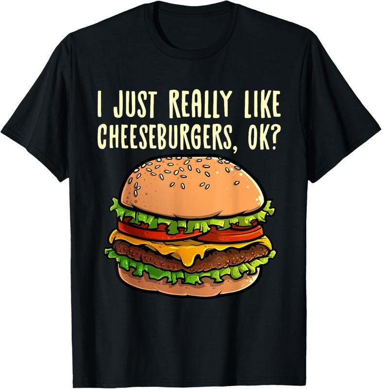 100% Cotton Funny Cheeseburger Hamburger Design Burger Lover Men Women T-Shirt Hoodie, Sweatshirt | PrintMintTees.com