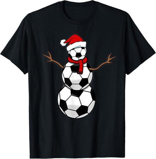 100% Cotton Funny Christmas Soccer Balls Santa Snowman T-Shirt T-Shirt Hoodie, Sweatshirt | PrintMintTees.com