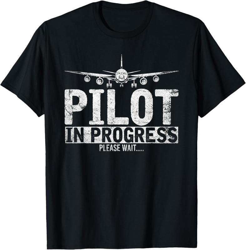 100% Cotton Funny Copilot Gift Flight Pilot In Progress Future Pilot T-Shirt Hoodie Sweatshirt | PrintMintTees.com
