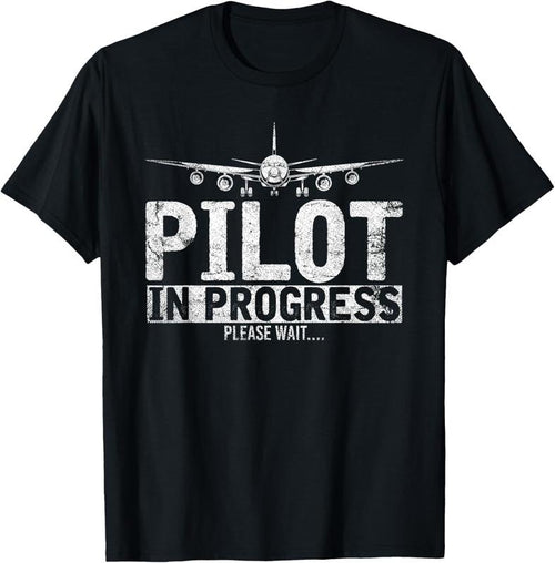 100% Cotton Funny Copilot Gift Flight Pilot In Progress Future Pilot T-Shirt Hoodie Sweatshirt | PrintMintTees.com
