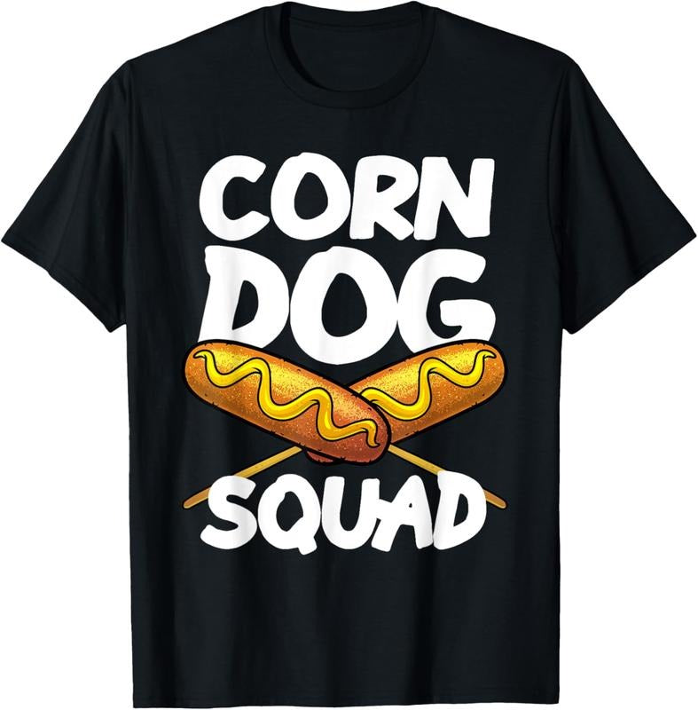 100% Cotton Funny Corn Dog Squad Men Women  Hot Dog Sausage Crew T-Shirt Hoodie Sweatshirt | PrintMintTees.com