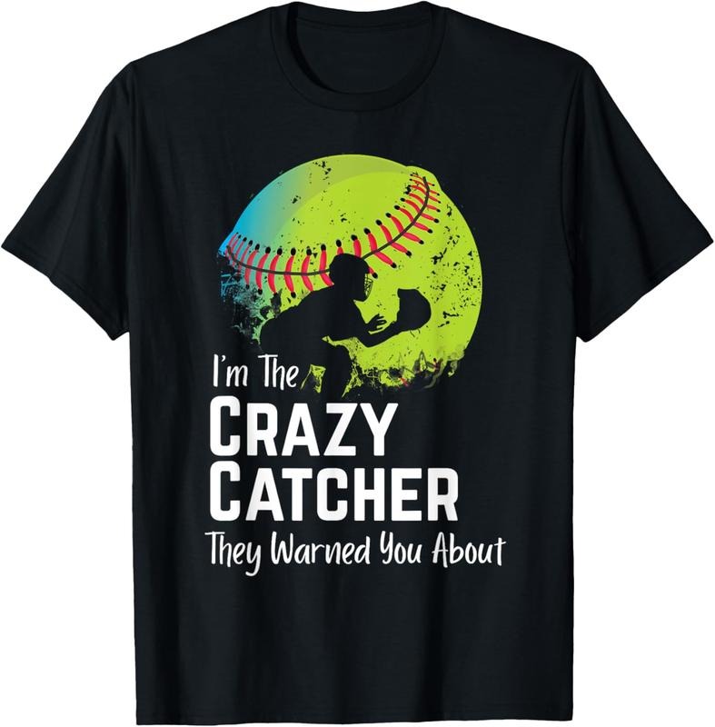 100% Cotton Funny Crazy Catcher Bat & Ball Player Softball Sports Lovers T-Shirt Hoodie, Sweatshirt | PrintMintTees.com