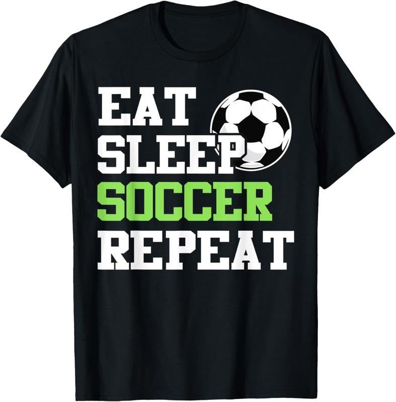 100% Cotton Funny Eat Sleep Soccer Repeat Soccer Player Gift T-Shirt Hoodie, Sweatshirt | PrintMintTees.com