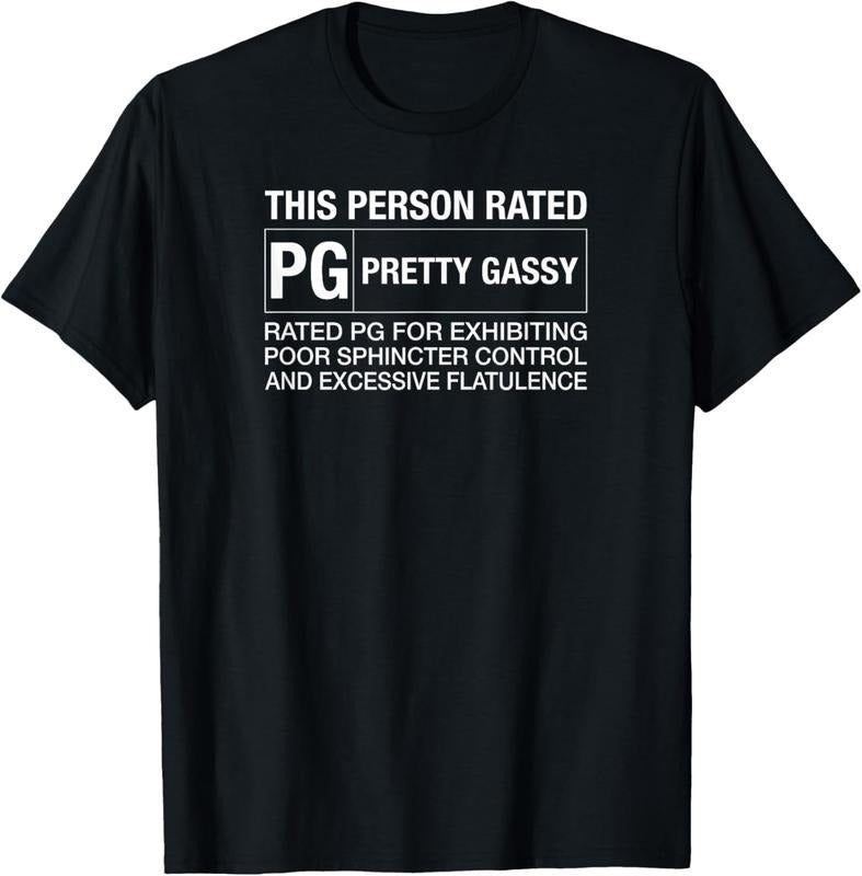 100% Cotton Funny Fart Shirt, This Person Rated PG Pretty Gassy Fart T-Shirt Hoodie Sweatshirt | PrintMintTees.com