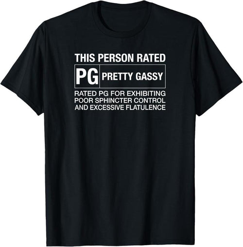 100% Cotton Funny Fart Shirt, This Person Rated PG Pretty Gassy Fart T-Shirt Hoodie Sweatshirt | PrintMintTees.com