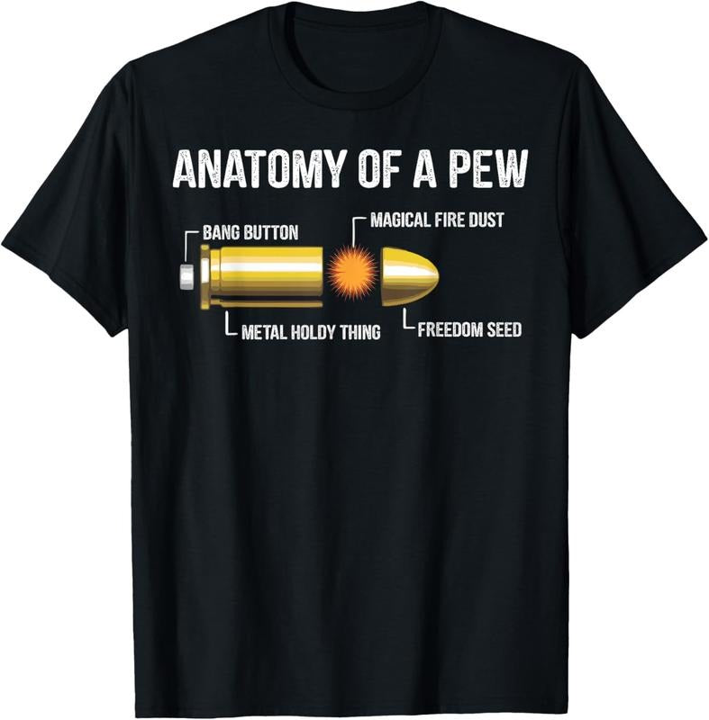 100% Cotton Funny Gun Ammo Bullet Gift - Anatomy Of A Pew T-Shirt Hoodie, Sweatshirt | PrintMintTees.com
