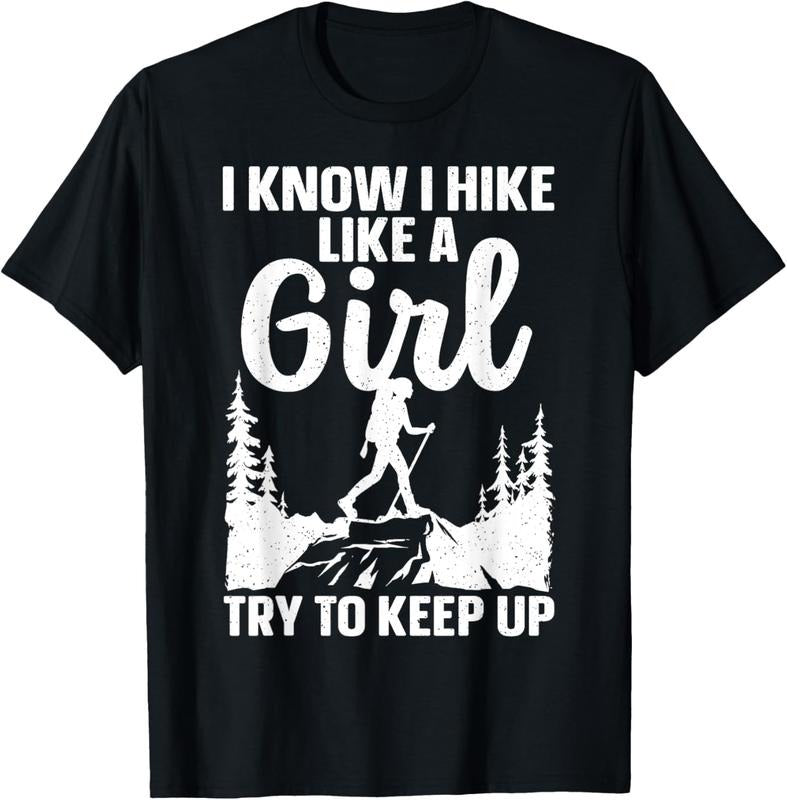 100% Cotton Funny Hiking Art For Girls Women Mountaineer Hiking Lover T-Shirt Hoodie, Sweatshirt | PrintMintTees.com