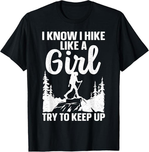 100% Cotton Funny Hiking Art For Girls Women Mountaineer Hiking Lover T-Shirt Hoodie, Sweatshirt | PrintMintTees.com