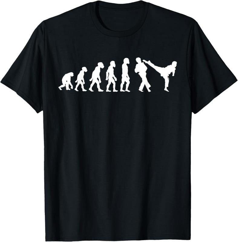 100% Cotton Funny Human Taekwondo Fighter Evolution Korean Sparring T-Shirt Hoodie Sweatshirt | PrintMintTees.com