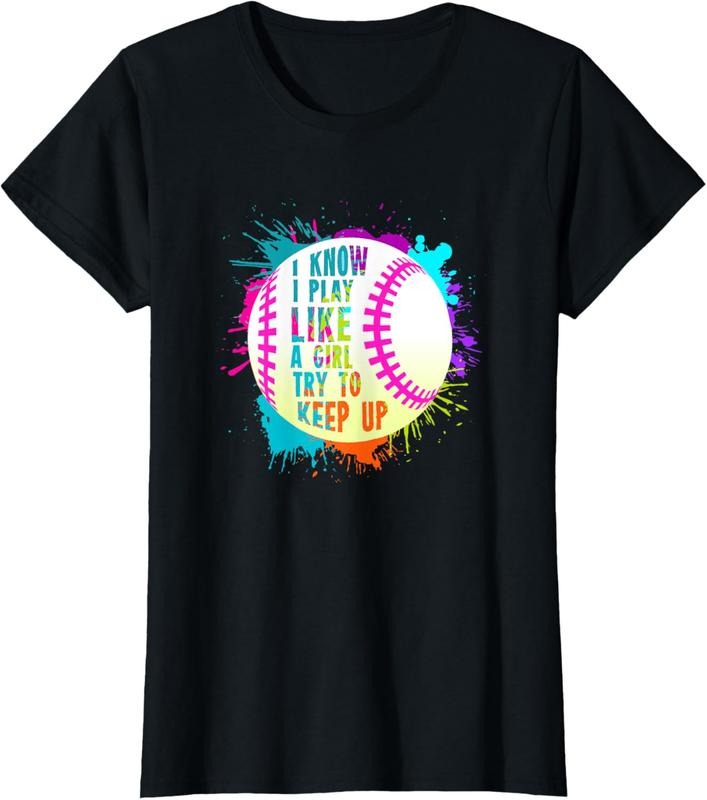 100% Cotton Funny I Play Like A Girl Softball Baseball Quote T-Shirt T-Shirt Hoodie Sweatshirt | PrintMintTees.com