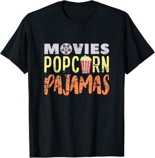 100% Cotton Funny Pajama Party Movies Night Gift Snack Popcorn T-Shirt Hoodie, Sweatshirt | PrintMintTees.com