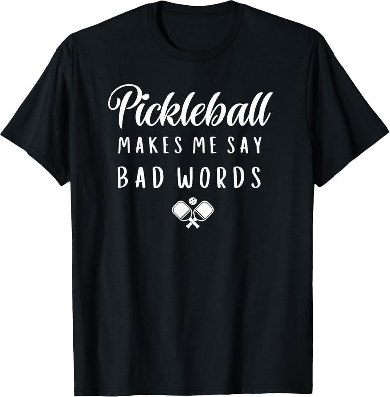 100% Cotton Funny Pickleball Makes Me Say Bad Words Pickleball Players T-Shirt Hoodie, Sweatshirt | PrintMintTees.com