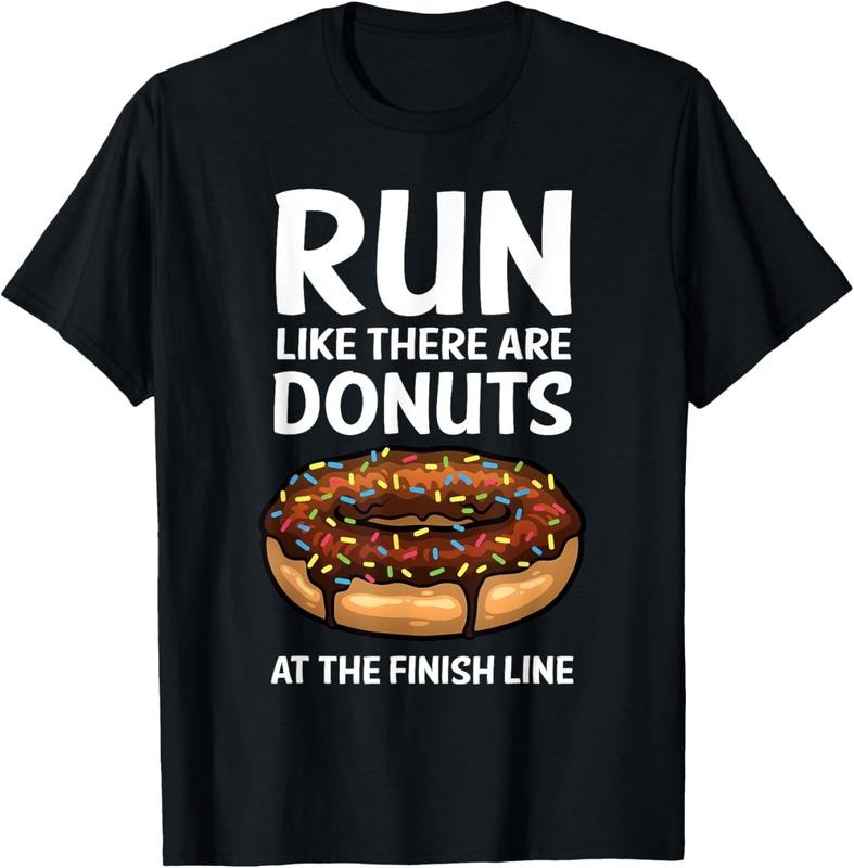 100% Cotton Funny Running For Men Women Donut Finish Line Marathon T-Shirt Hoodie Sweatshirt | PrintMintTees.com