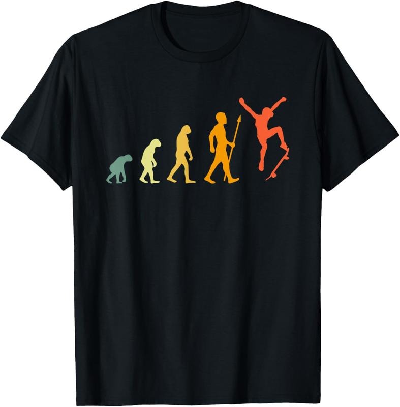 100% Cotton Funny Skateboard Youth Retro Vintage Gifts Skate Evolution T-Shirt Hoodie Sweatshirt | PrintMintTees.com