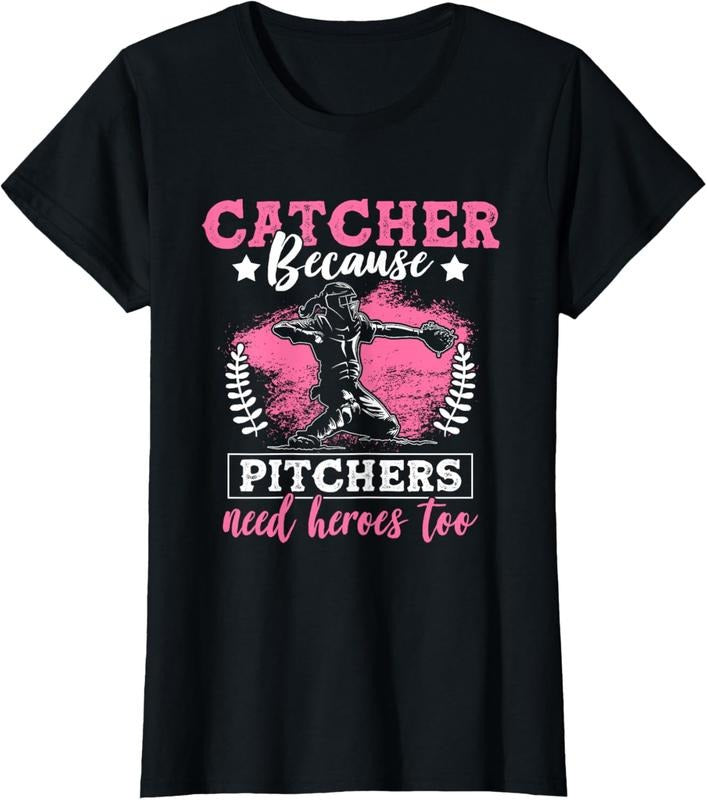 100% Cotton Funny Softball Lover Graphic Women Girls Softball Catcher T-Shirt Hoodie Sweatshirt | PrintMintTees.com
