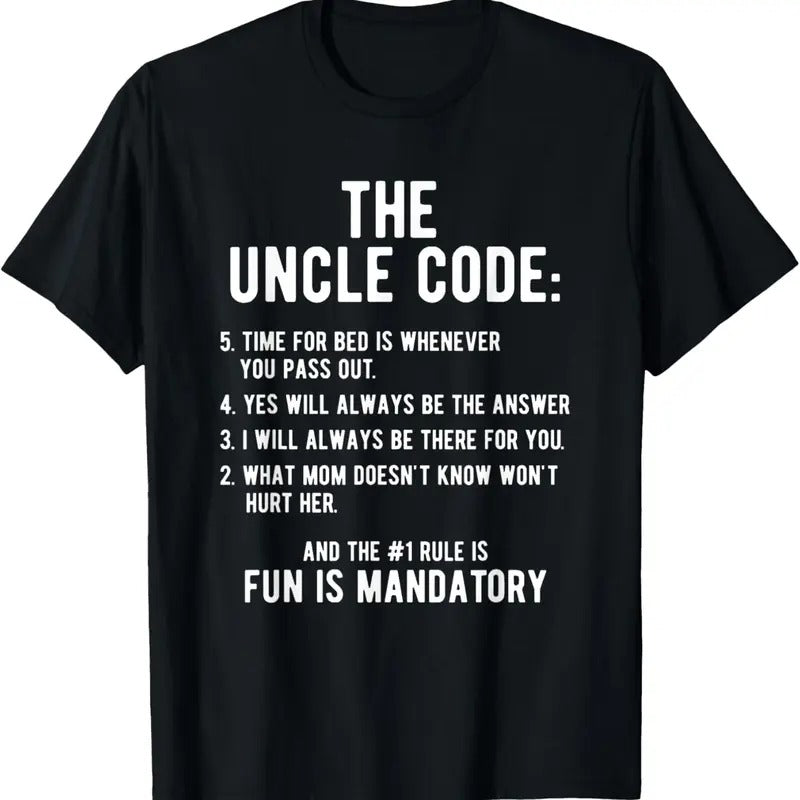 100% Cotton Funny Uncle Gifts From Niece Nephew The Uncle Code Cool T-Shirt Hoodie Sweatshirt | PrintMintTees.com