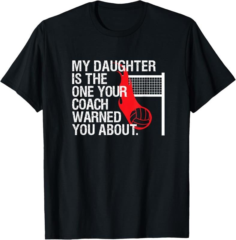 100% Cotton Funny Volleyball Mom Dad Parent Shirt Daughter Player T-Shirts, Hoodie, Sweatshirt