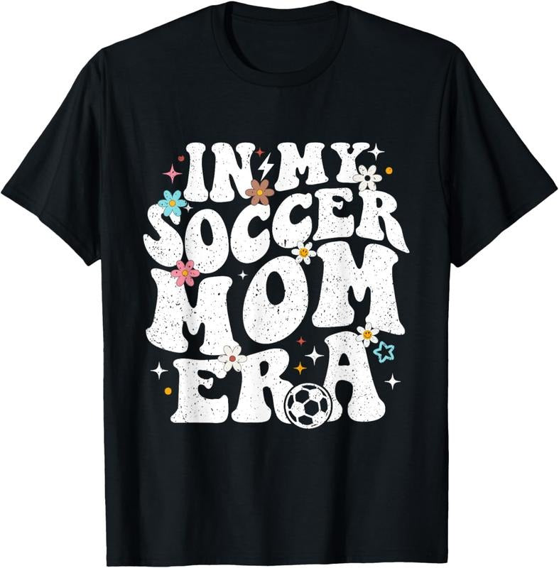 100% Cotton Funny Vintage My Soccer Mom Era Football Mama Groovy Life T-Shirts, Hoodie, Sweatshirt