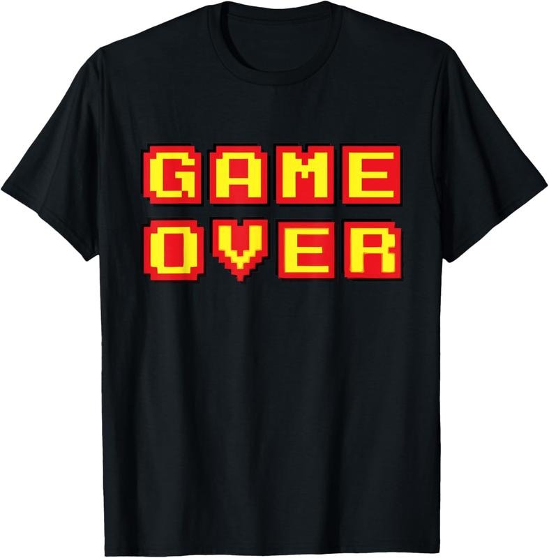 100% Cotton Game Over Vintage Retro Video Games Gaming Arcade T-Shirts, Hoodie, Sweatshirt