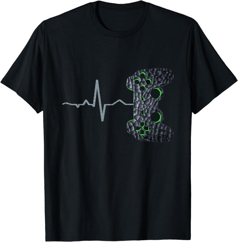 [100% Cotton]Gamer Heartbeat Video Games Gaming Boys Teens Funny Pc Gamer T-Shirt Hoodie Sweatshirt | PrintMintTees.com