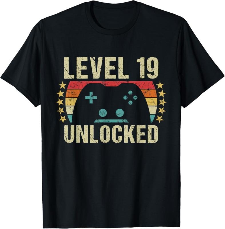 100% Cotton Gaming Vintage 19th Birthday Gift 19 Year Old Boy Girl Gamer T-Shirt Hoodie Sweatshirt | PrintMintTees.com