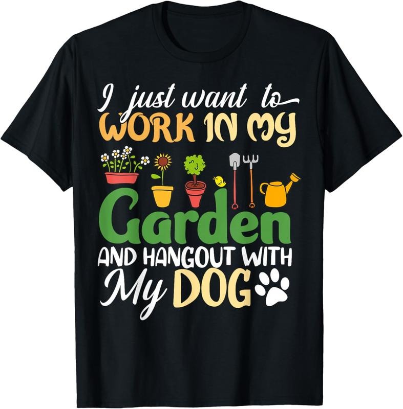 100% Cotton Gardening Dog Lovers Gardener Garden Plant Gifts Women, Men T-Shirt Hoodie, Sweatshirt | PrintMintTees.com