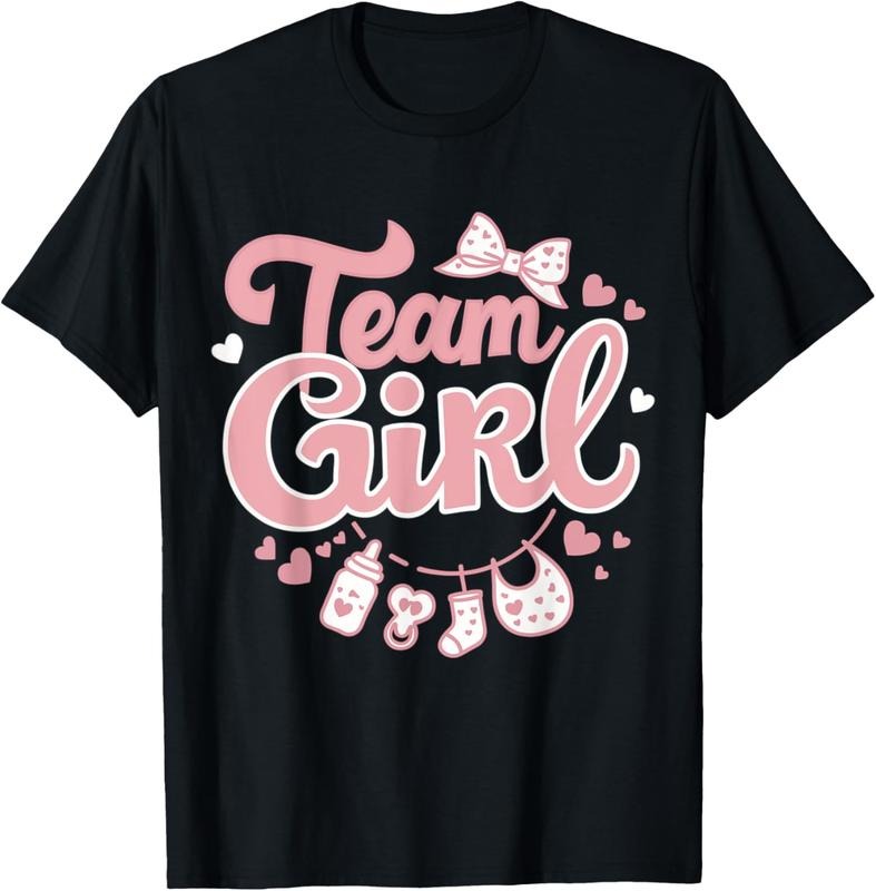 100% Cotton Gender Reveal Party Team Girl  Announcement T-Shirt Hoodie Sweatshirt | PrintMintTees.com